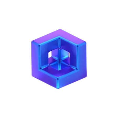 Forma abstracta de cubo  3D Icon