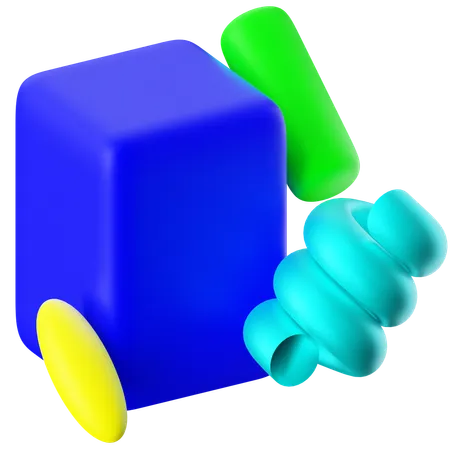 Formas abstractas del cubo  3D Icon