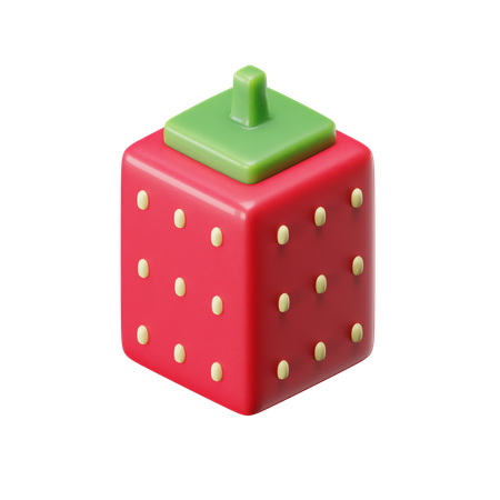 Cubo de fresa  3D Icon