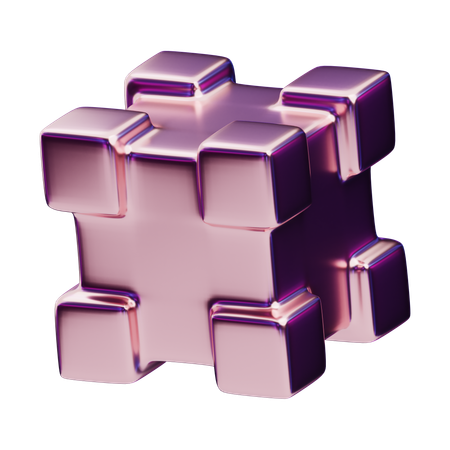 Cubo geométrico abstrato cromático  3D Icon