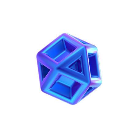 Forma abstracta del cubo hexagonal  3D Icon