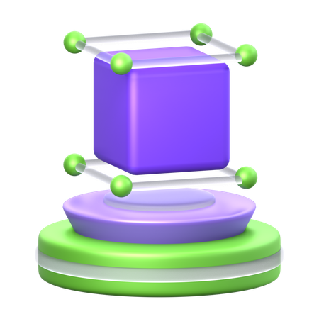 Holograma de cubo  3D Icon