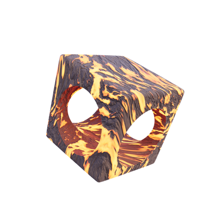 Cubo hueco roca de lava forma abstracta  3D Icon