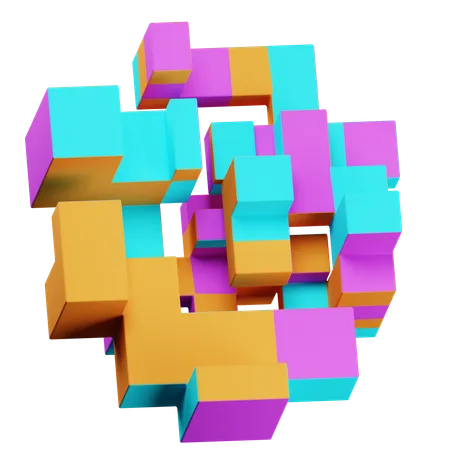 Laberinto de cubos  3D Icon