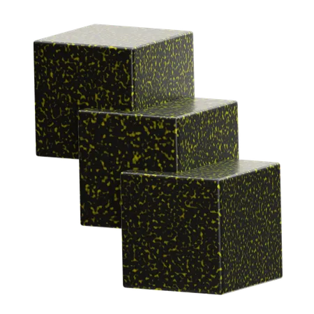 Forma Abstrata de Cubo Metálico  3D Icon