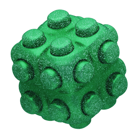 Cubo modular abstracto verde brillante  3D Icon