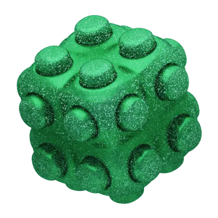 Cubo modular abstracto verde brillante  3D Icon