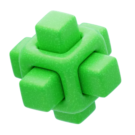 Cubo molecular geométrico de resina plástica  3D Icon