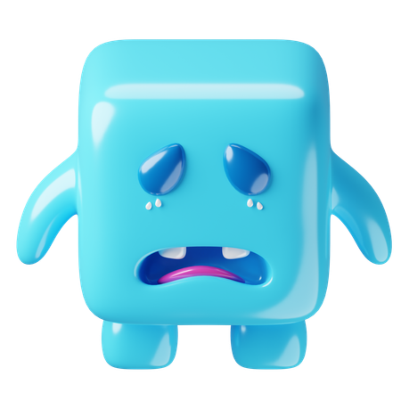 Cubo monstro triste  3D Icon