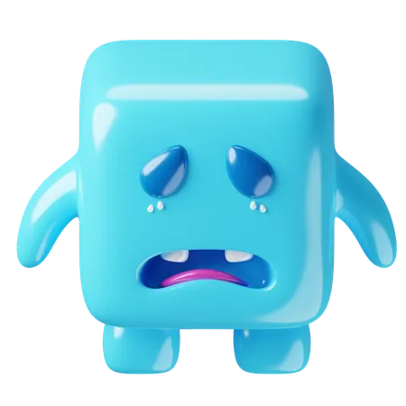 Cubo monstro triste  3D Icon