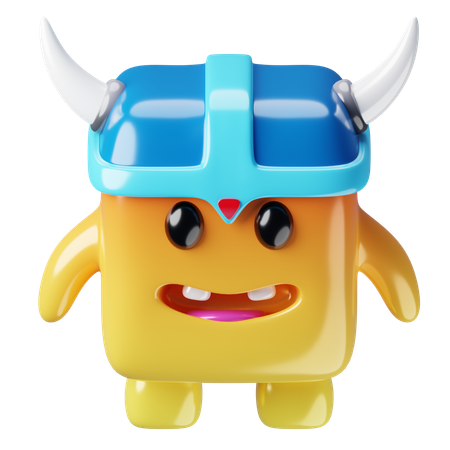 Cubo monstruo vikingo  3D Icon