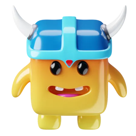 Cubo monstruo vikingo  3D Icon