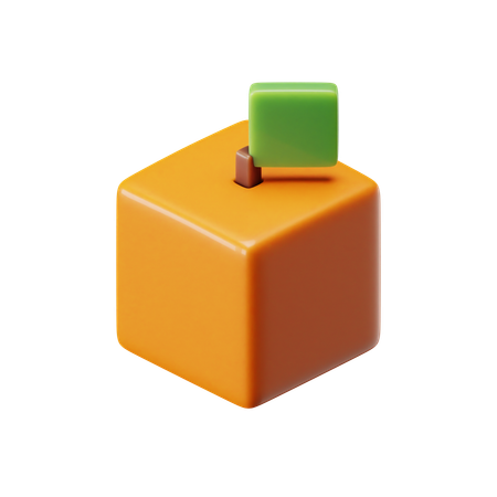 Cubo naranja  3D Icon
