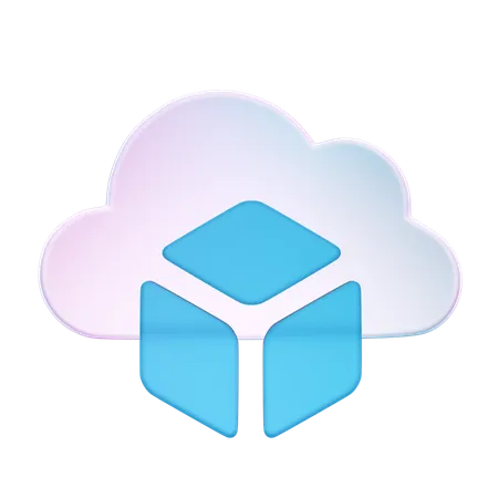 Cubo de nube  3D Icon