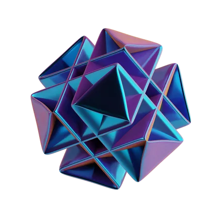 Cubo de origami abstrato  3D Icon