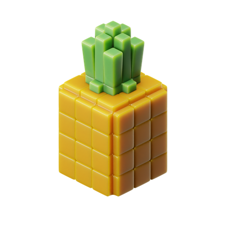 Cubo de piña  3D Icon