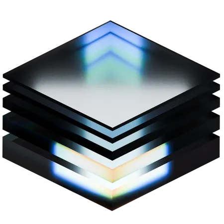 Forma abstracta de cubo en rodajas  3D Icon