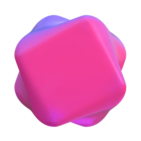 Forma abstracta del cubo retorcido  3D Icon