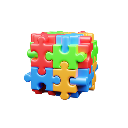 Cubo de rompecabezas  3D Icon