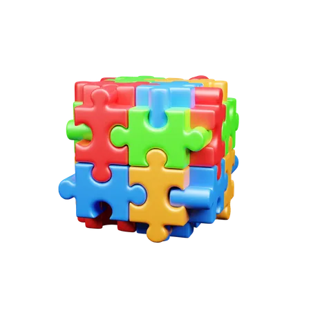 Cubo de rompecabezas  3D Icon