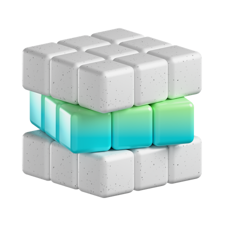 Forma de cubos rubic  3D Icon