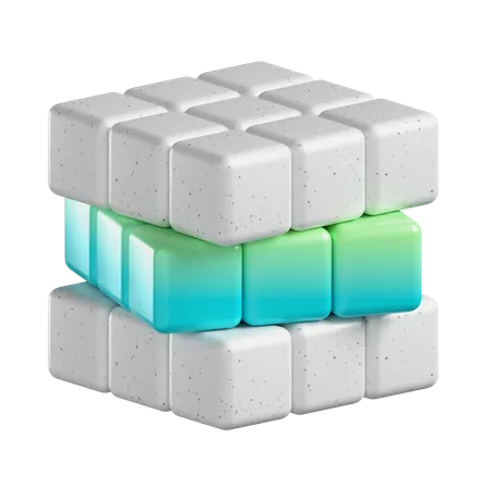 Forma de cubos rubic  3D Icon