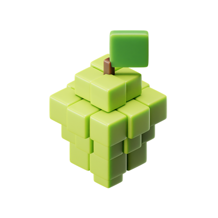 Cubo de uvas verdes  3D Icon