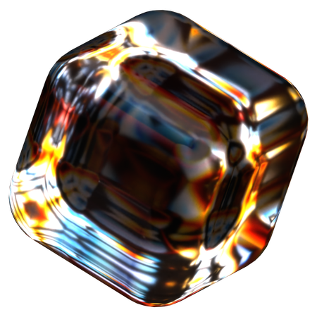 Forma abstracta de vidrio cubo  3D Icon