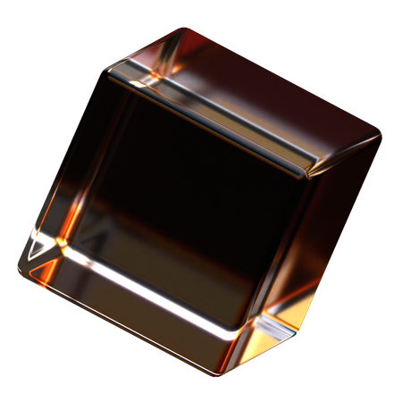 Forma abstracta de vidrio cubo  3D Icon