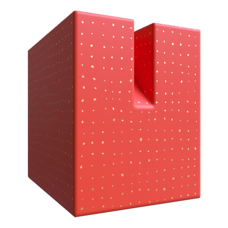 Cuboid with Incision  3D Illustration