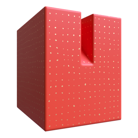 Cuboid with Incision 3D Illustration