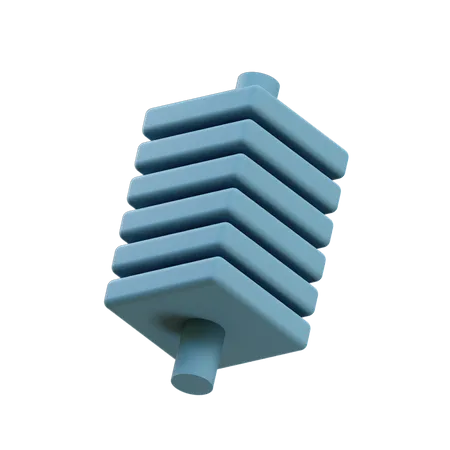 Cuboidal Stack Pipe  3D Illustration
