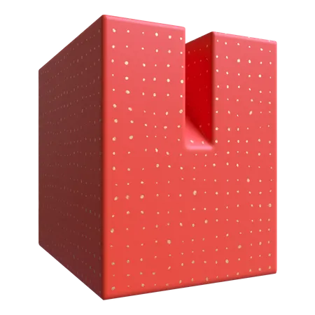 Cuboïde avec incision  3D Illustration