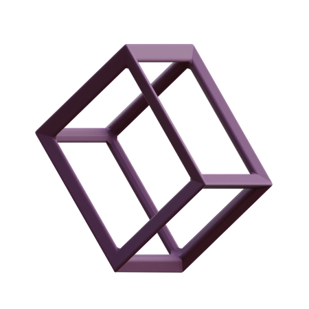 Cubóide de estrutura de arame  3D Icon