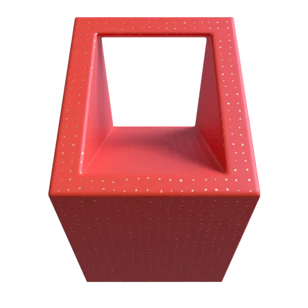 Cuboide facetado abierto  3D Illustration