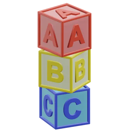 Alfabeto ABC Alfabeto En La Ilustracion Del Icono 3 D Del Bloque Con Fondo Transparente 3D Icon