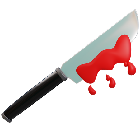 Cuchillo ensangrentado como accesorio de Halloween  3D Icon