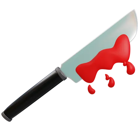 Cuchillo ensangrentado como accesorio de Halloween  3D Icon