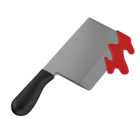 Hacha de cuchillo con sangre  3D Icon
