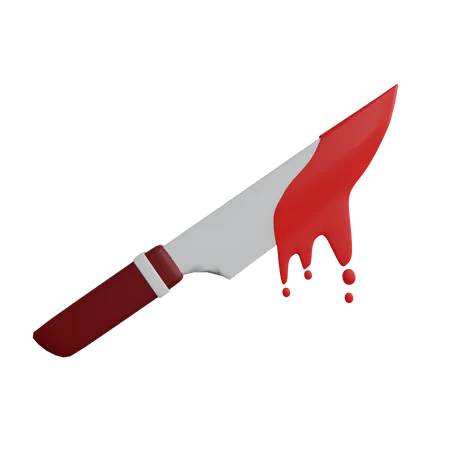 Cuchillo sangriento de halloween  3D Icon