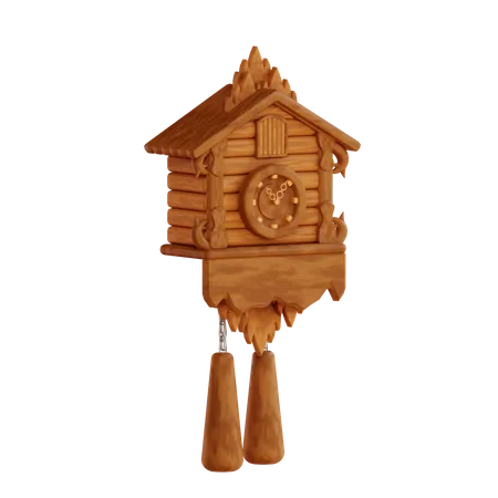 This Microstock Design Asset Features A Wooden Cuckoo Clock Adorned With Bells On Its Front It Is Suitable For Designs Related To Vintage Decor Traditional Homes Or Time Management Themes 3D Icon