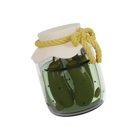 A Can Of Cucumbers Pickled Cucumber 3 D Render Icon 3D Icon