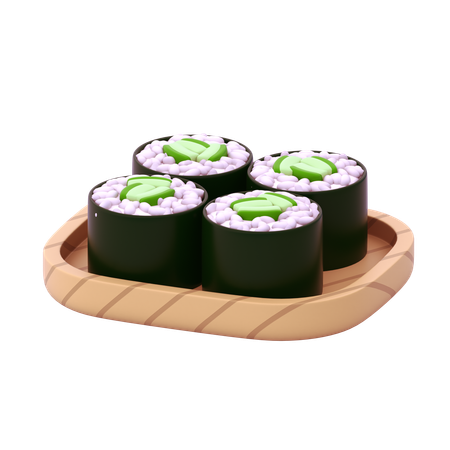 Cucumber Hosomaki  3D Icon