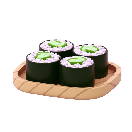 Cucumber Hosomaki  3D Icon