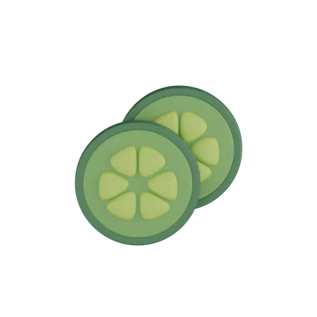 Cucumber Slices  3D Icon