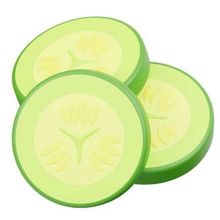 Cucumber Slices  3D Icon