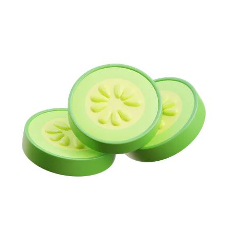 Cucumber Slices  3D Icon