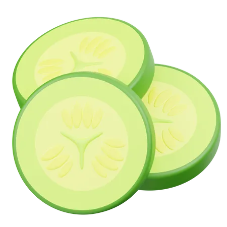 Cucumber Slices  3D Icon