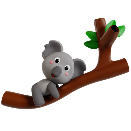 Cuddly Koala on Branch  3D Icon