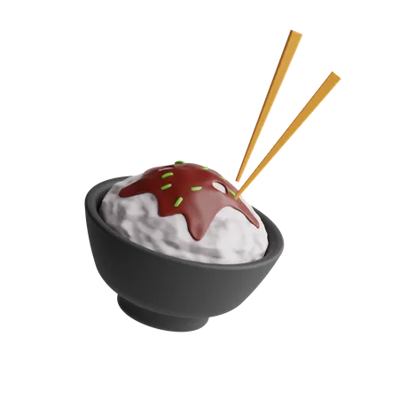 Bol de arroz  3D Icon